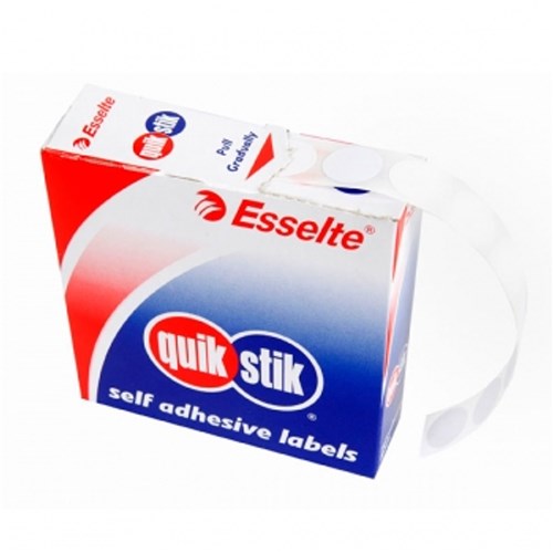 Quik Stik DSRMC14 Labels Circular 14mm White Pack of 1200_2